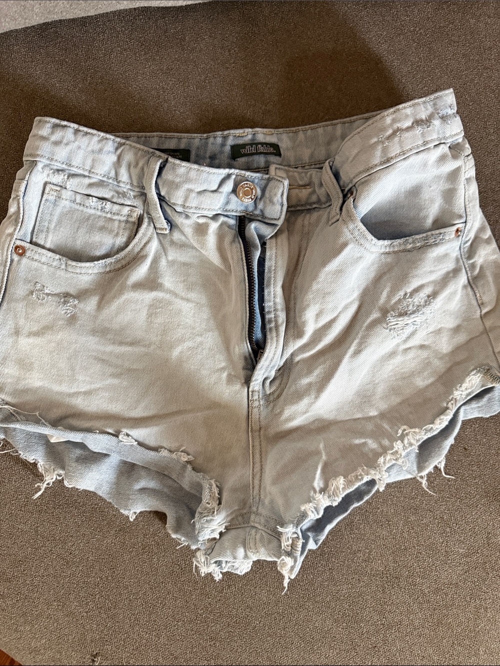 wild fable Light Gray Distressed Denim Cutoff Shorts